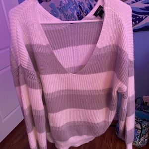 striped off the shoulder sweater